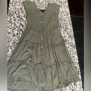 Olive Green Kids Dress